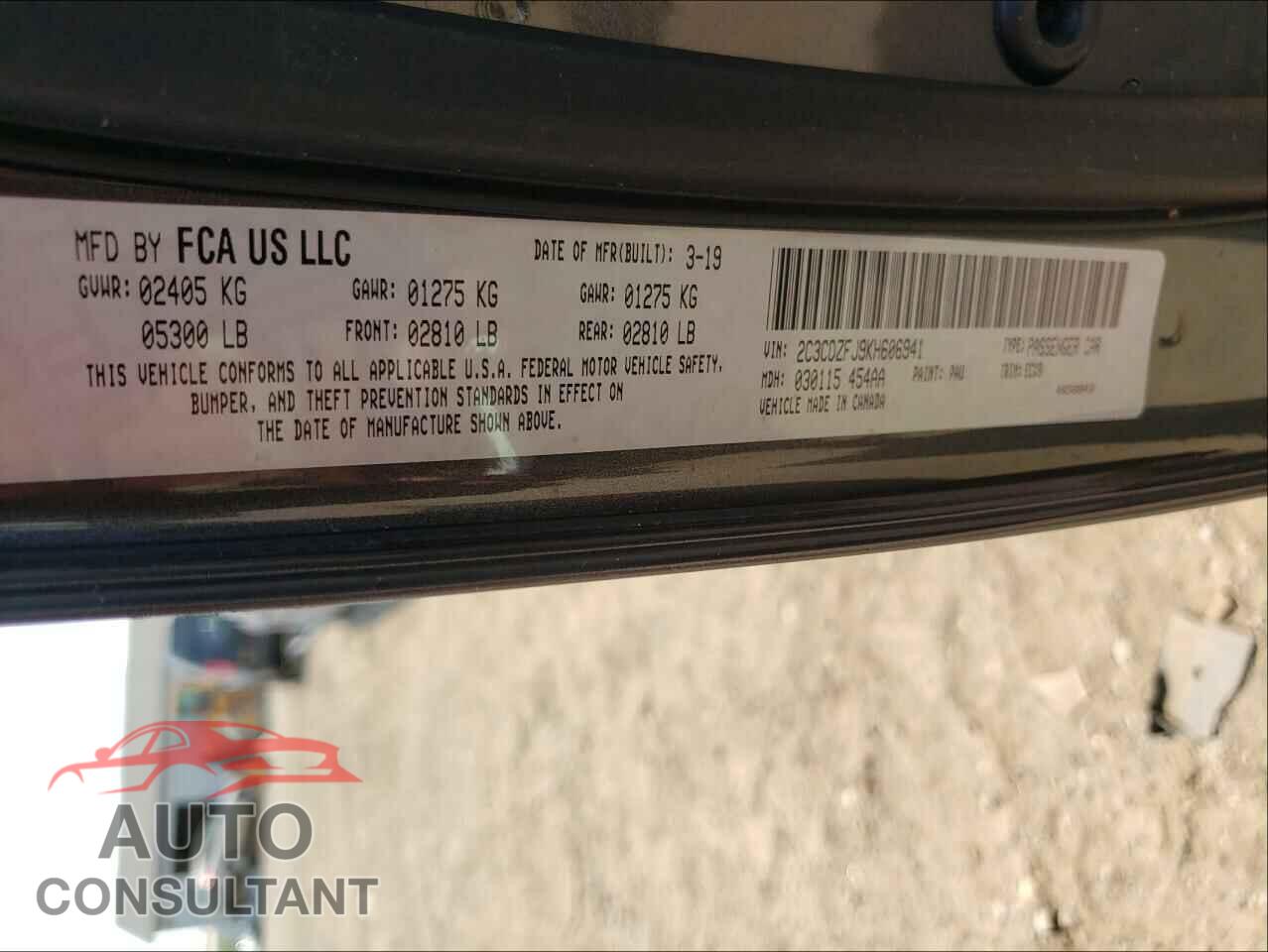 DODGE CHALLENGER 2019 - 2C3CDZFJ9KH606941