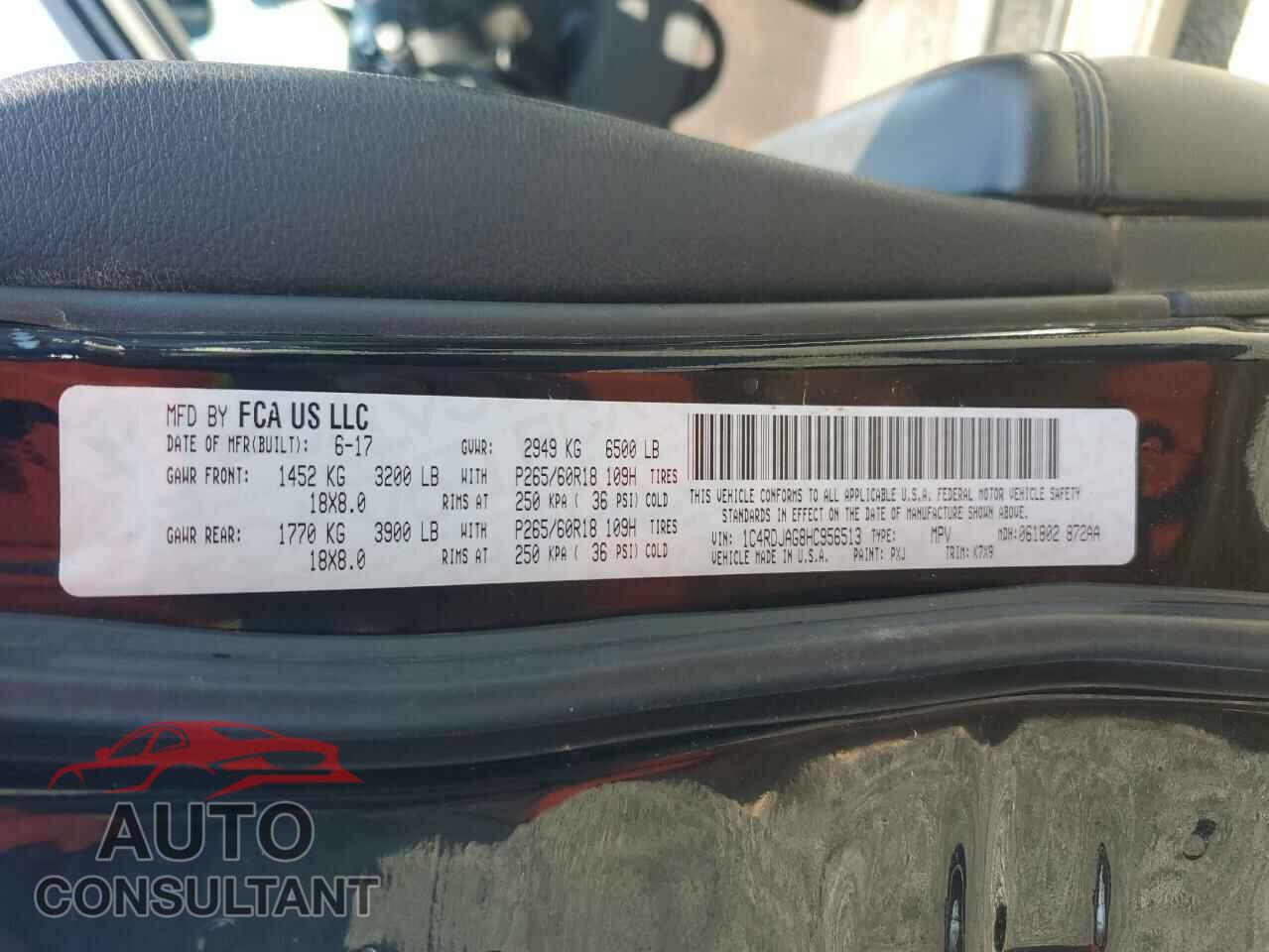 DODGE DURANGO 2017 - 1C4RDJAG8HC956513