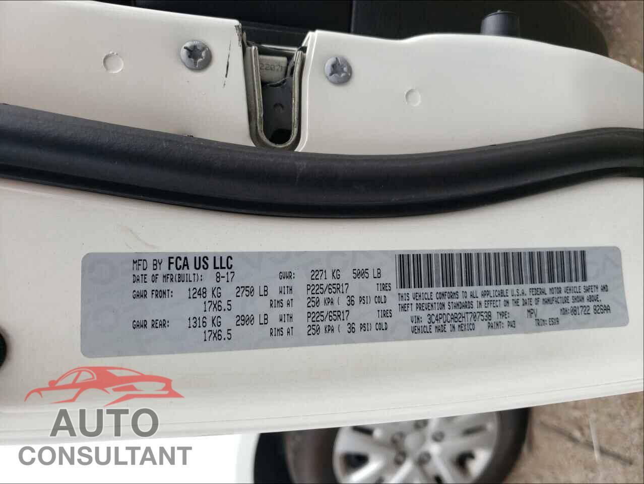 DODGE JOURNEY 2017 - 3C4PDCAB2HT707538