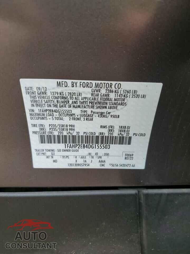 FORD TAURUS 2013 - 1FAHP2E84DG155503