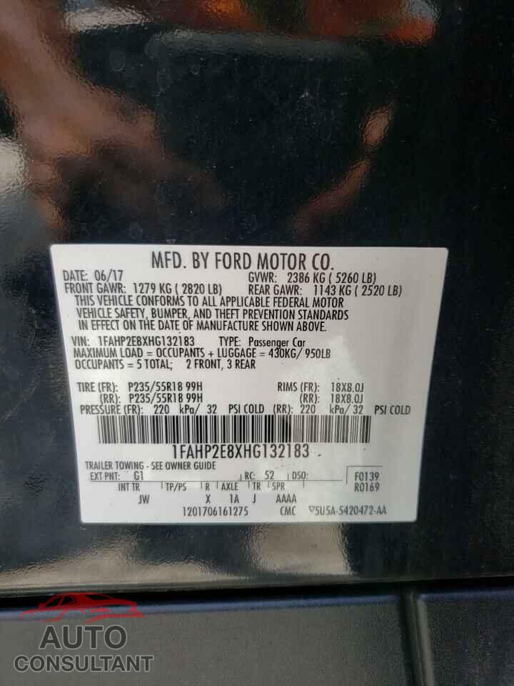 FORD TAURUS 2017 - 1FAHP2E8XHG132183