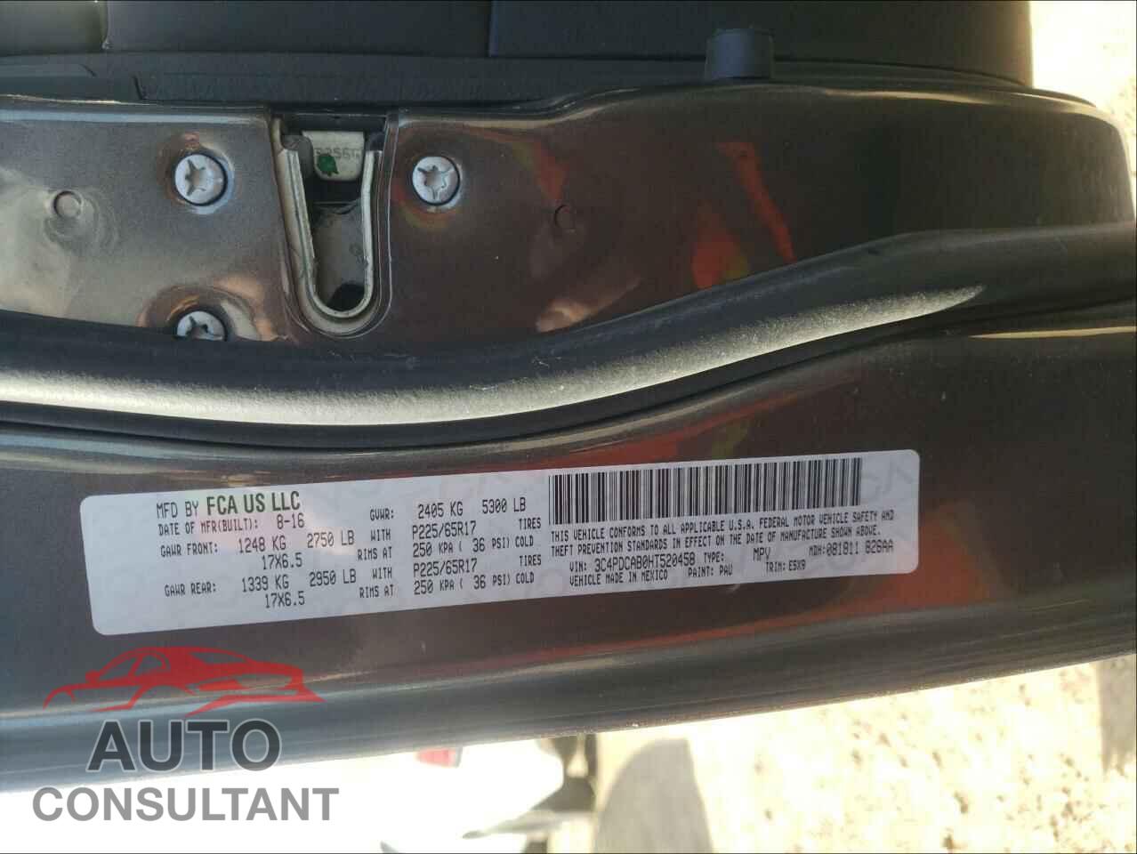 DODGE JOURNEY 2017 - 3C4PDCAB0HT520458