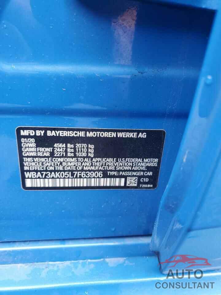 BMW 2 SERIES 2020 - WBA73AK05L7F63906