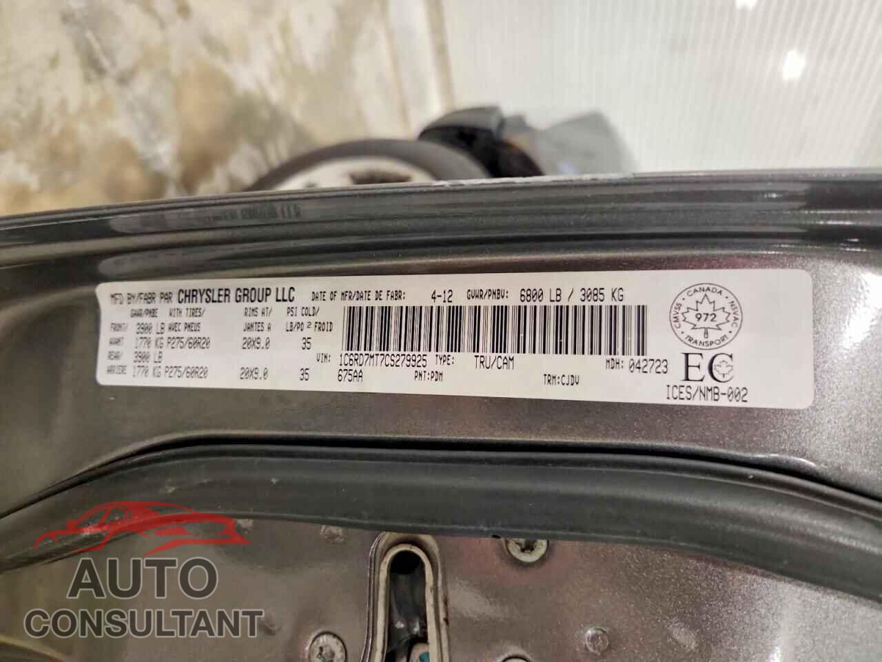 DODGE RAM 1500 2012 - 1C6RD7MT7CS279925