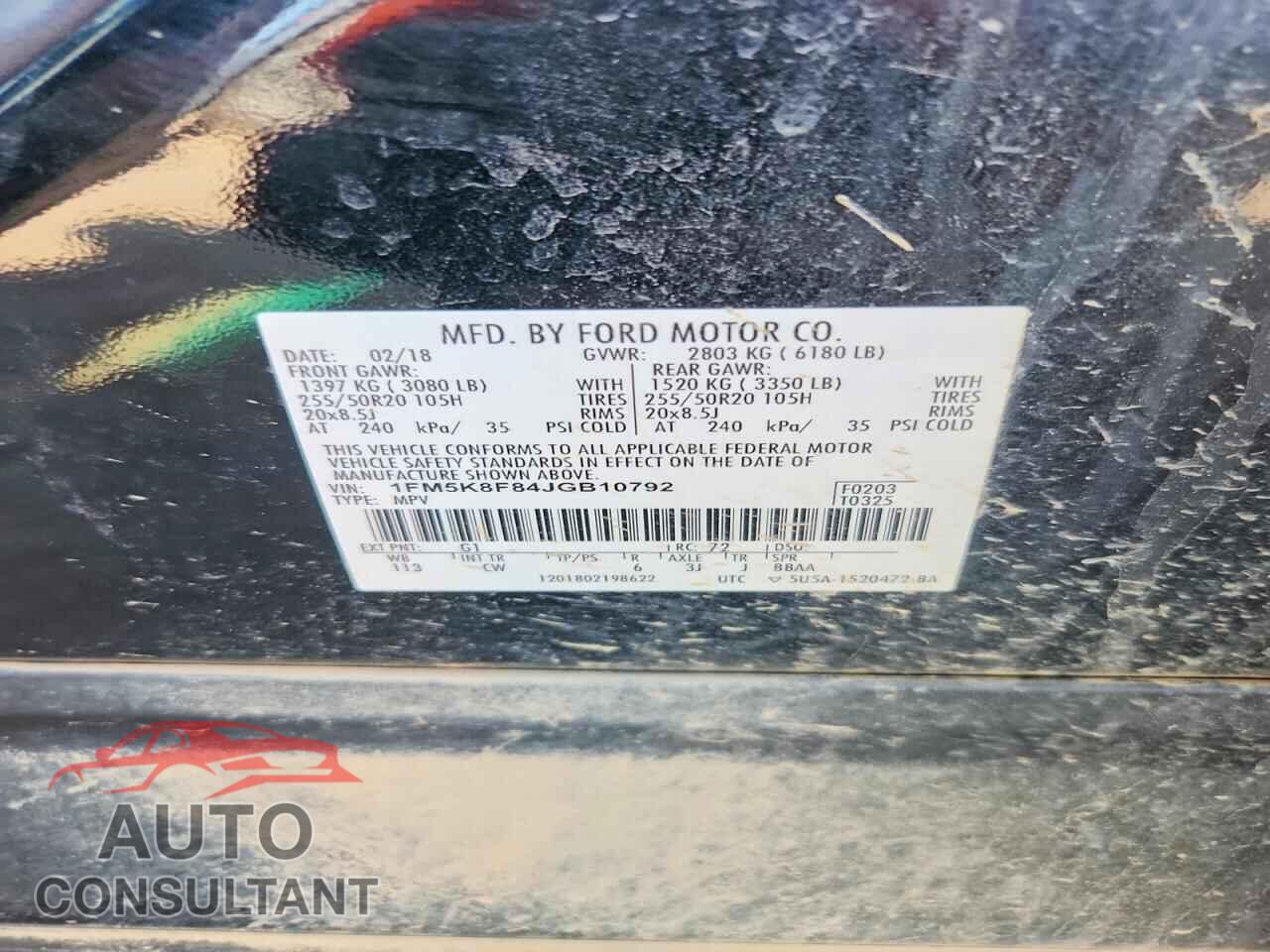 FORD EXPLORER 2018 - 1FM5K8F84JGB10792