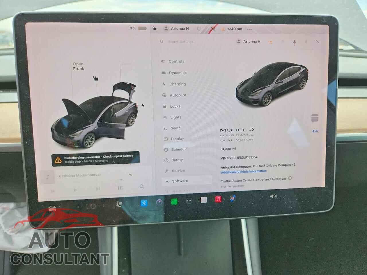 TESLA MODEL 3 2018 - 5YJ3E1EB3JF181354
