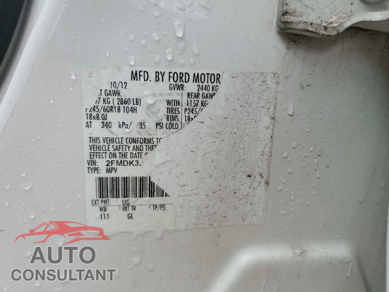 FORD EDGE 2013 - 2FMDK3JC0DBB11525