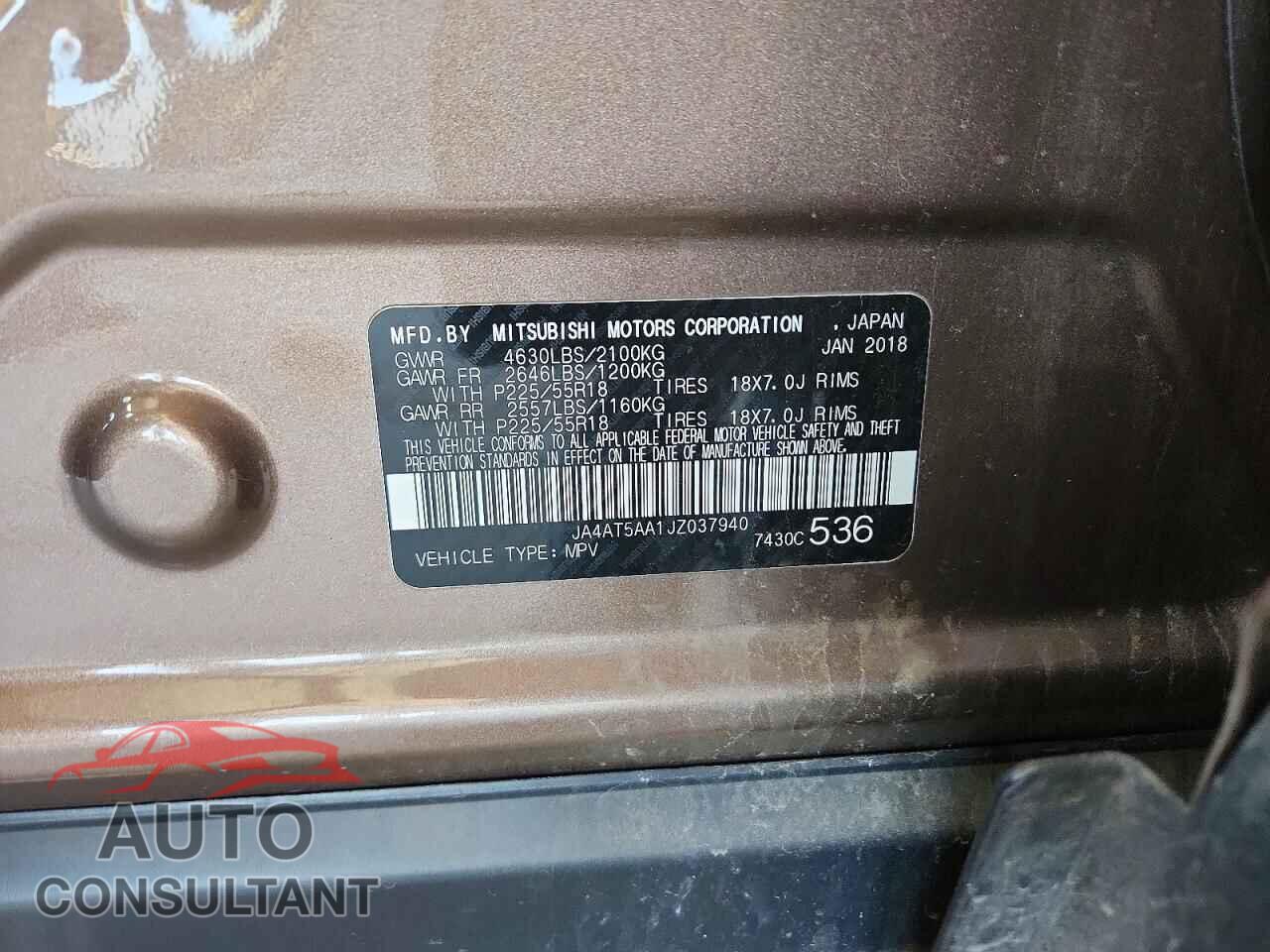 MITSUBISHI ECLIPSE 2018 - JA4AT5AA1JZ037940
