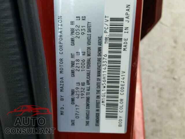MAZDA 6 2017 - JM1GL1W56H1143376