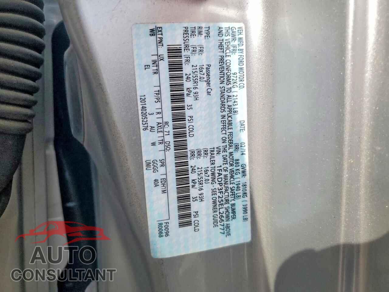 FORD FOCUS 2014 - 1FADP3F25EL266777