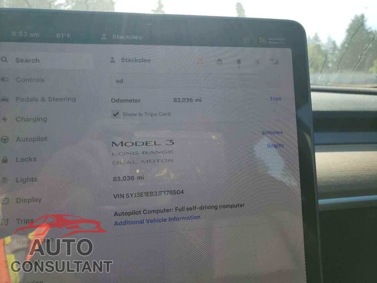 TESLA MODEL 3 2018 - 5YJ3E1EB3JF178504