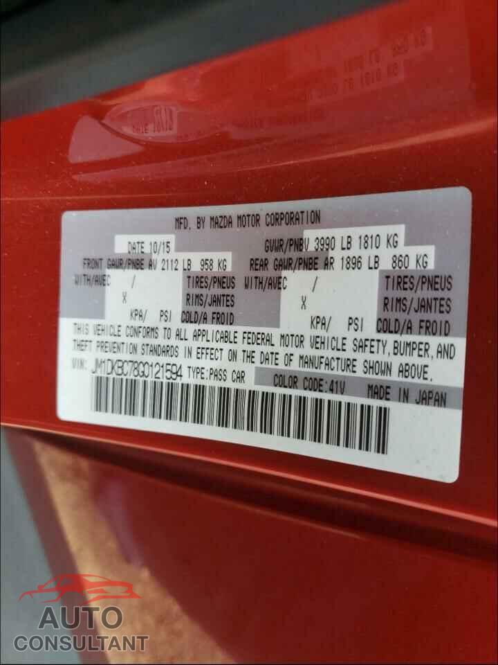 MAZDA CX-3 2016 - JM1DKBC78G0121594