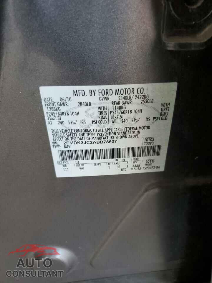 FORD EDGE 2010 - 2FMDK3JC2ABB78607
