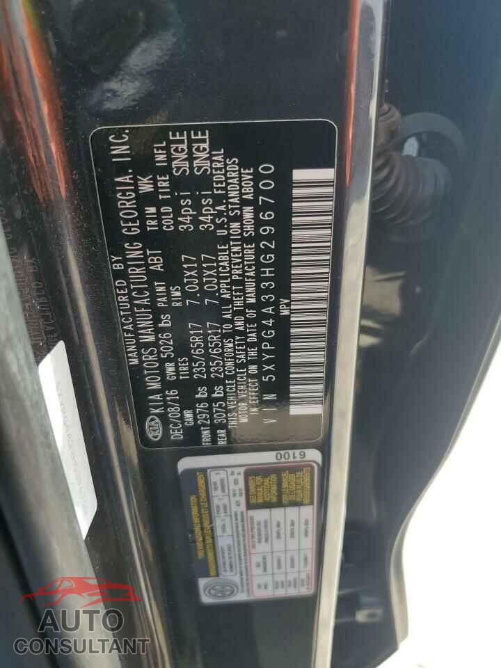 KIA SORENTO 2017 - 5XYPG4A33HG296700