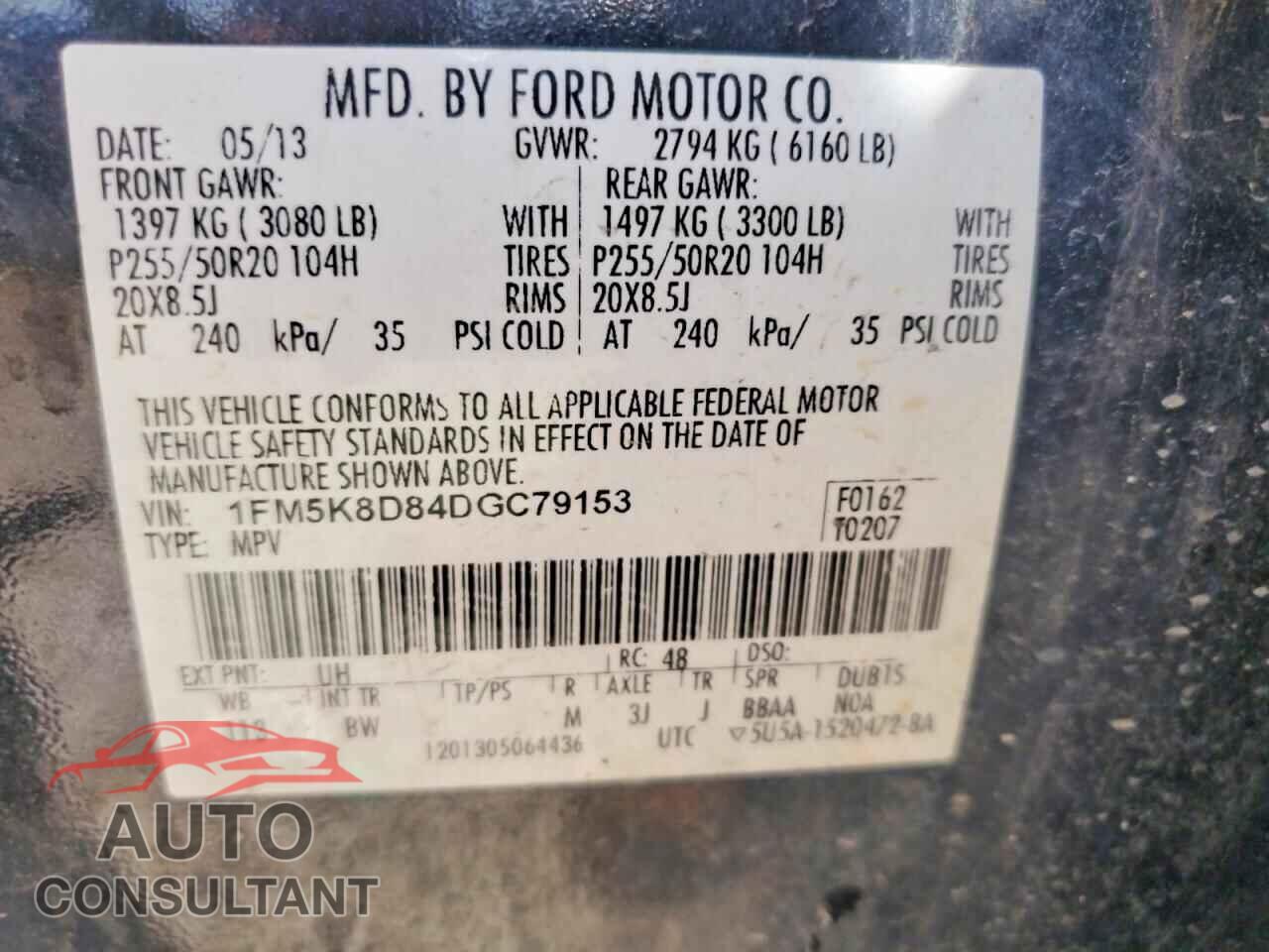 FORD EXPLORER 2013 - 1FM5K8D84DGC79153