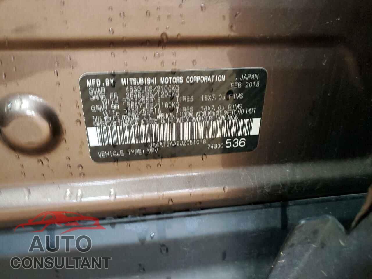 MITSUBISHI ECLIPSE 2018 - JA4AT5AA9JZ051018