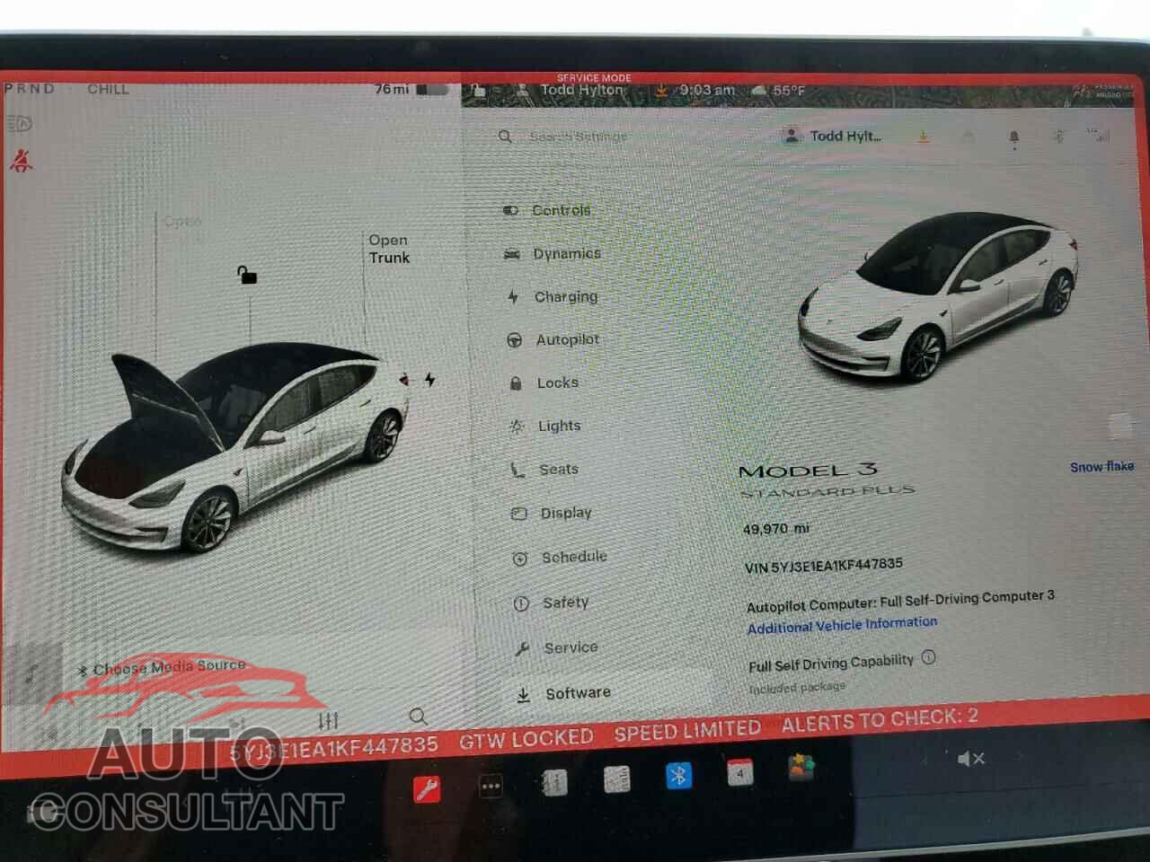TESLA MODEL 3 2019 - 5YJ3E1EA1KF447835