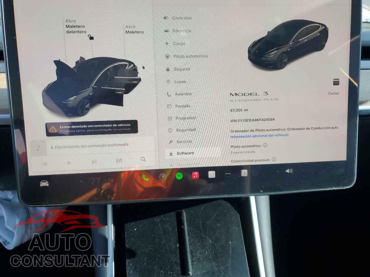 TESLA MODEL 3 2019 - 5YJ3E1EA8KF424584
