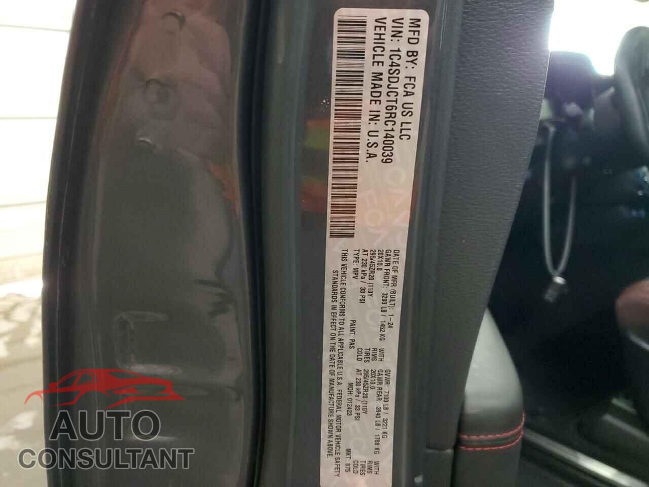DODGE DURANGO 2024 - 1C4SDJCT6RC140039