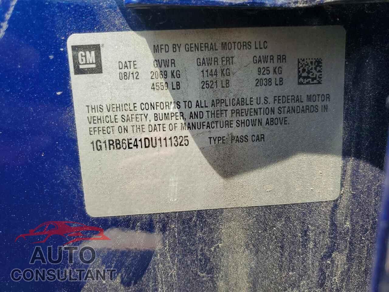 CHEVROLET VOLT 2013 - 1G1RB6E41DU111325