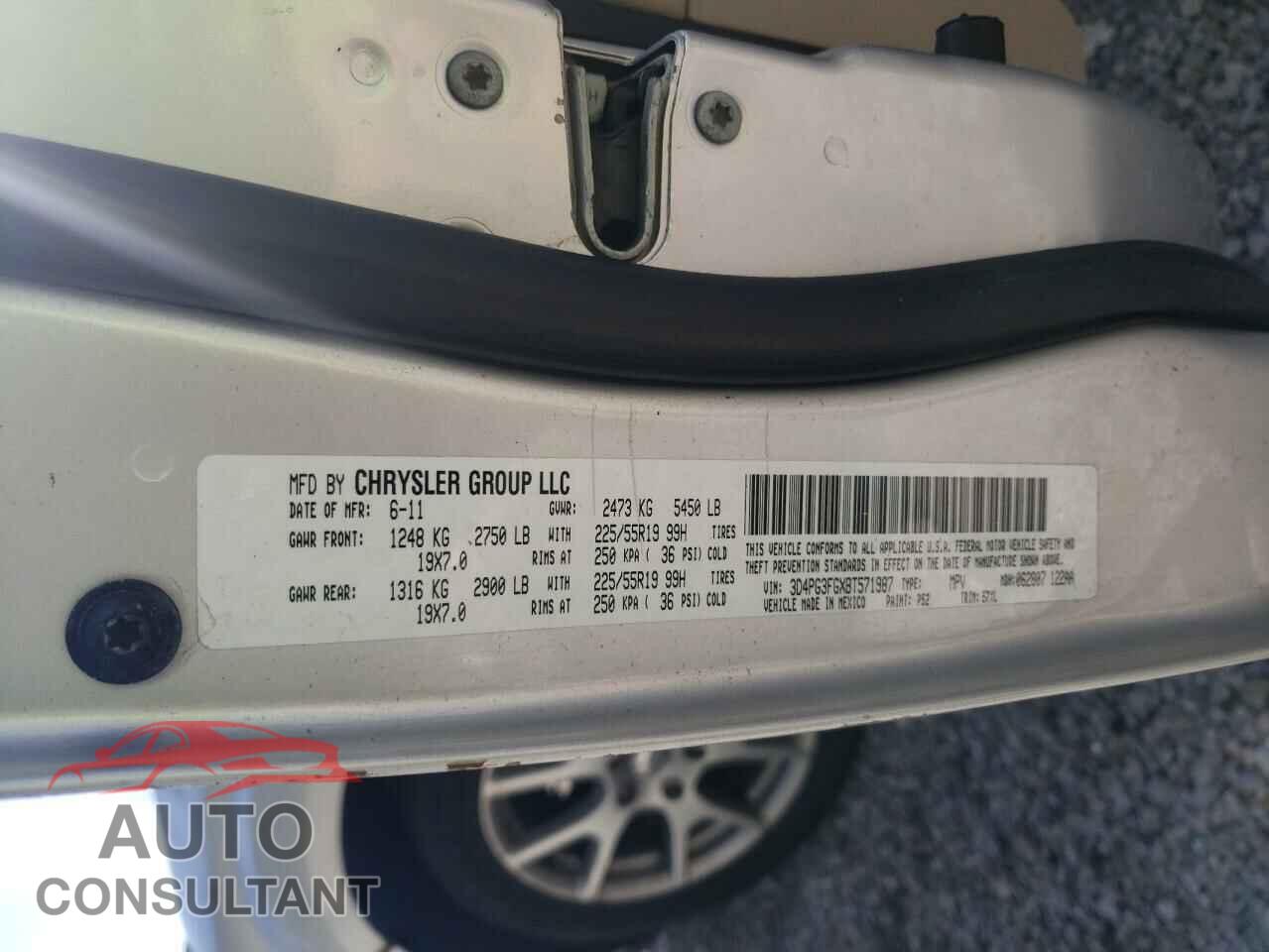 DODGE JOURNEY 2011 - 3D4PG3FGXBT571987