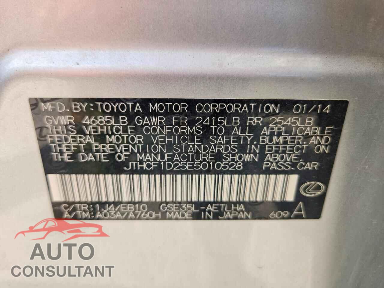 LEXUS IS 2014 - JTHCF1D25E5010528