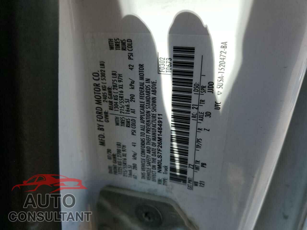 FORD TRANSIT 2021 - NM0LS7F26M1484911