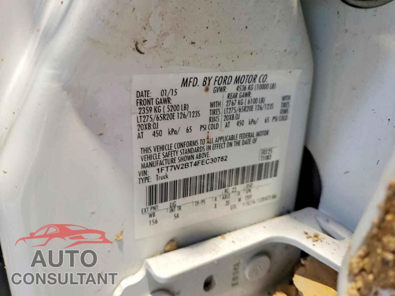 FORD F250 2015 - 1FT7W2BT4FEC30782