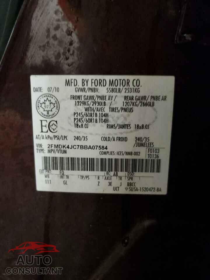 FORD EDGE 2011 - 2FMDK4JC7BBA07584
