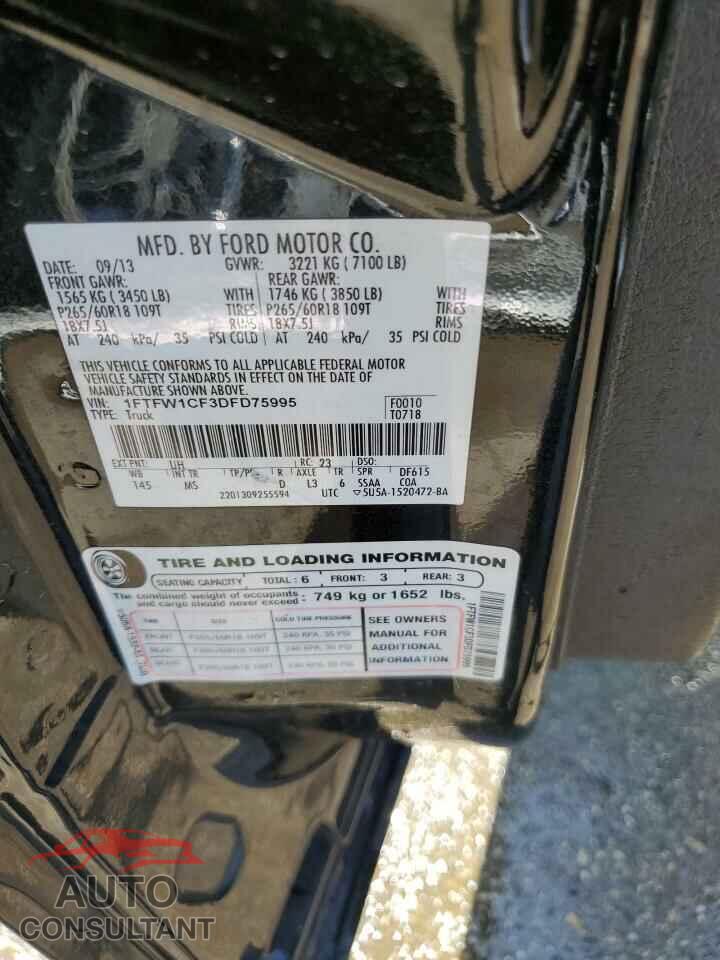 FORD F-150 2013 - 1FTFW1CF3DFD75995