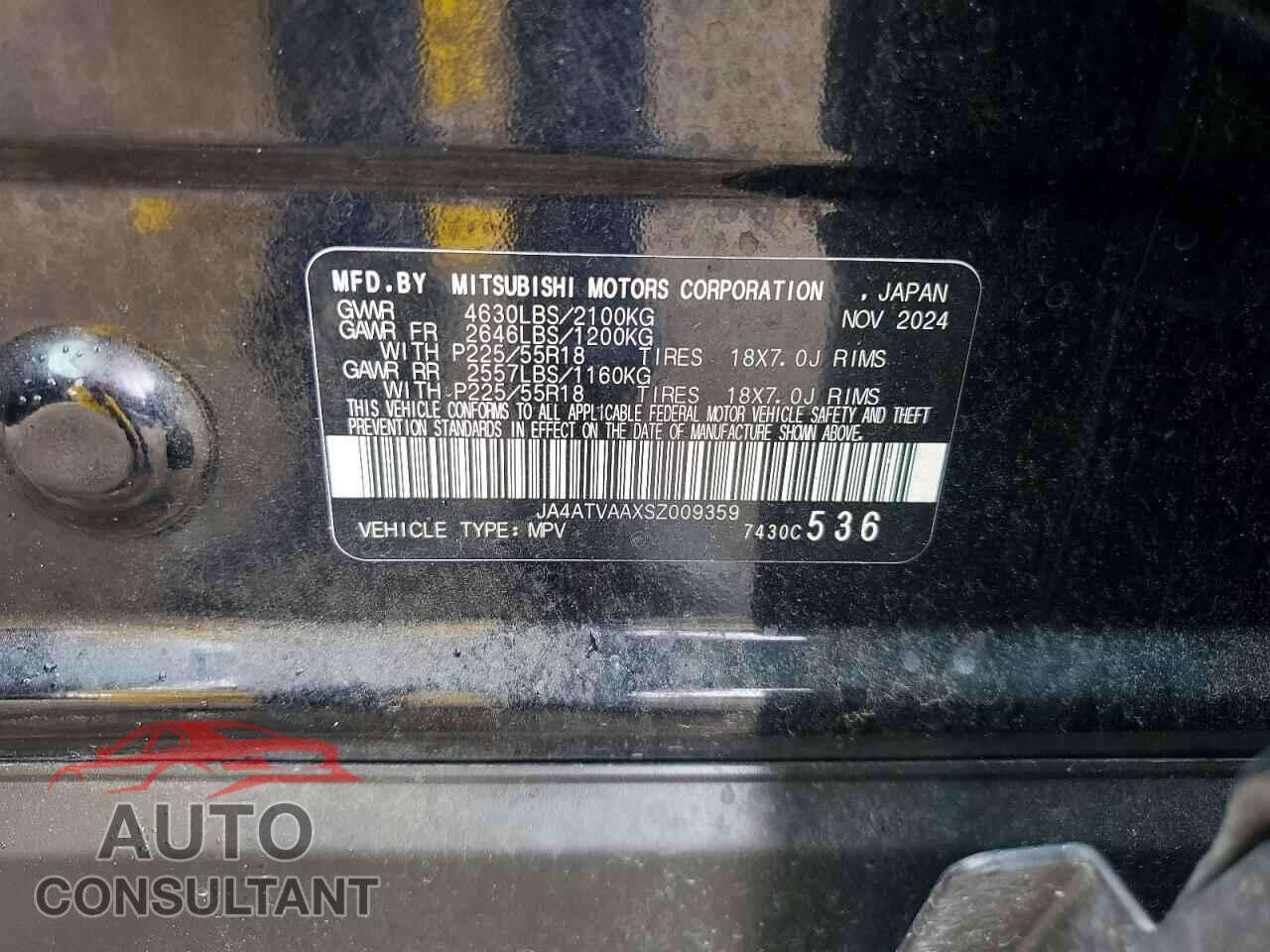 MITSUBISHI ECLIPSE 2025 - JA4ATVAAXSZ009359