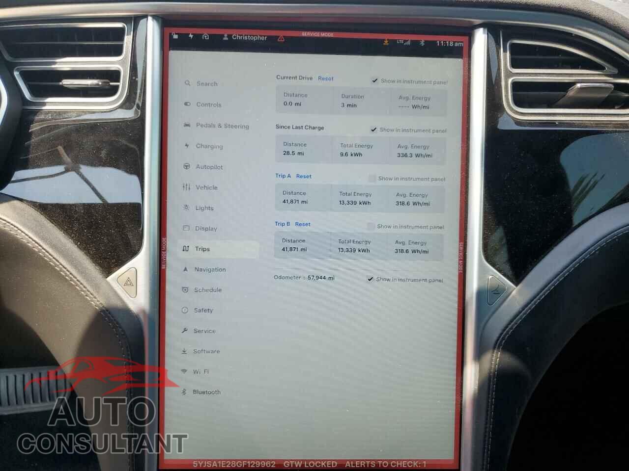 TESLA MODEL S 2016 - 5YJSA1E28GF129962