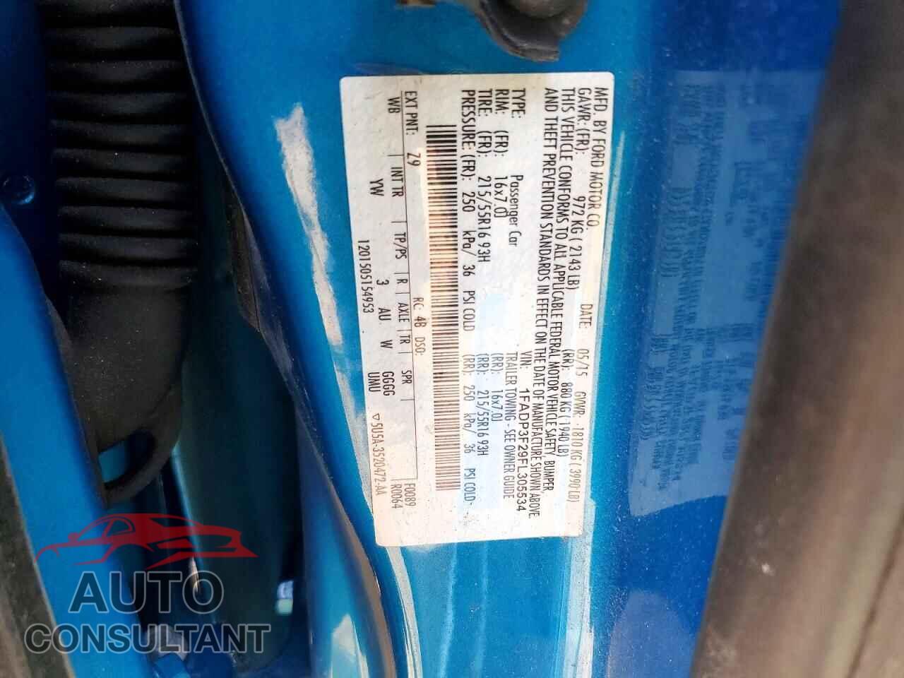 FORD FOCUS 2015 - 1FADP3F29FL305534