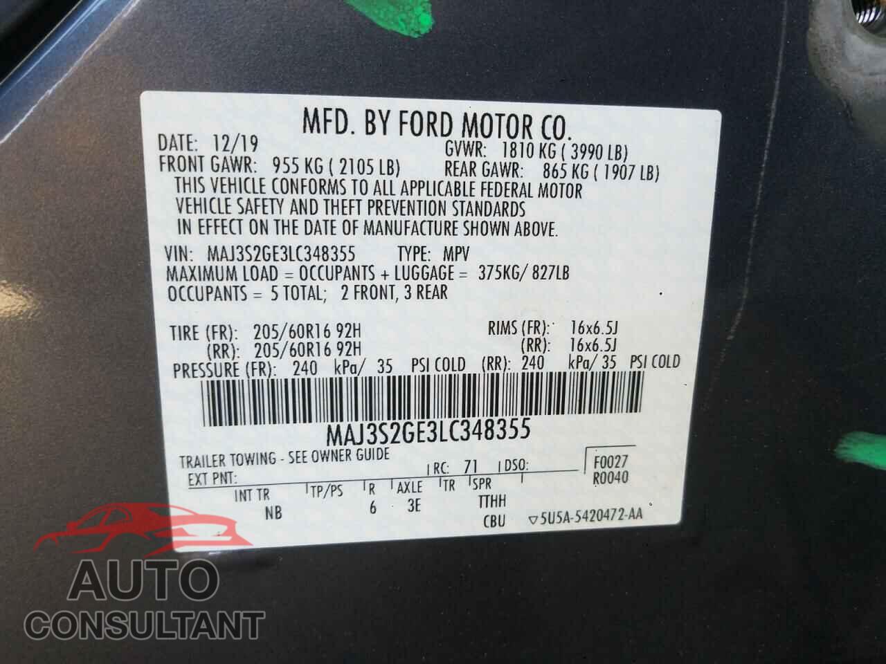 FORD ECOSPORT 2020 - MAJ3S2GE3LC348355