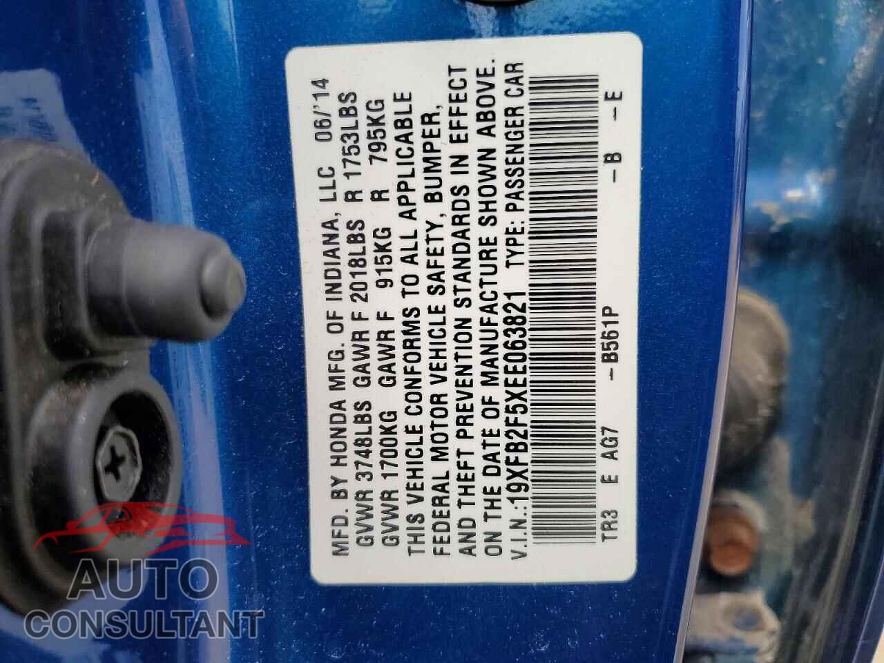 HONDA CIVIC 2014 - 19XFB2F5XEE063821