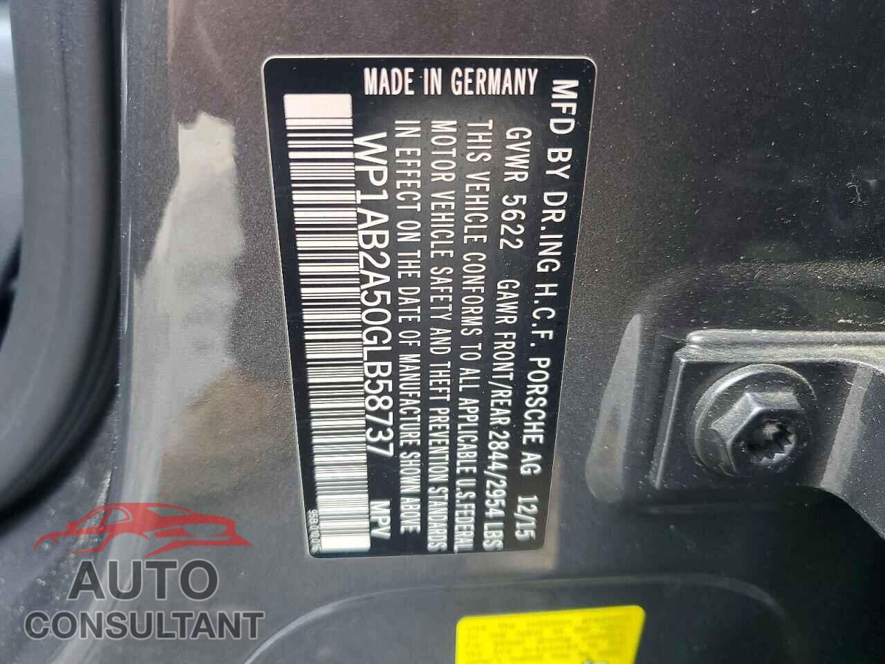 PORSCHE MACAN 2016 - WP1AB2A50GLB58737