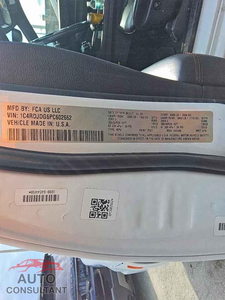 DODGE DURANGO 2023 - 1C4RDJDG6PC602662