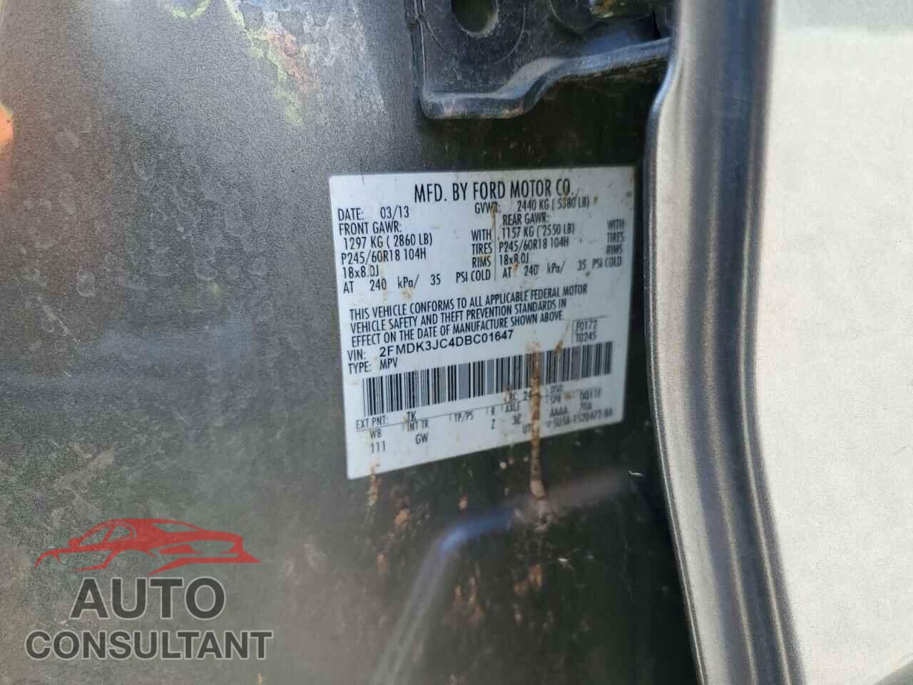 FORD EDGE 2013 - 2FMDK3JC4DBC01647