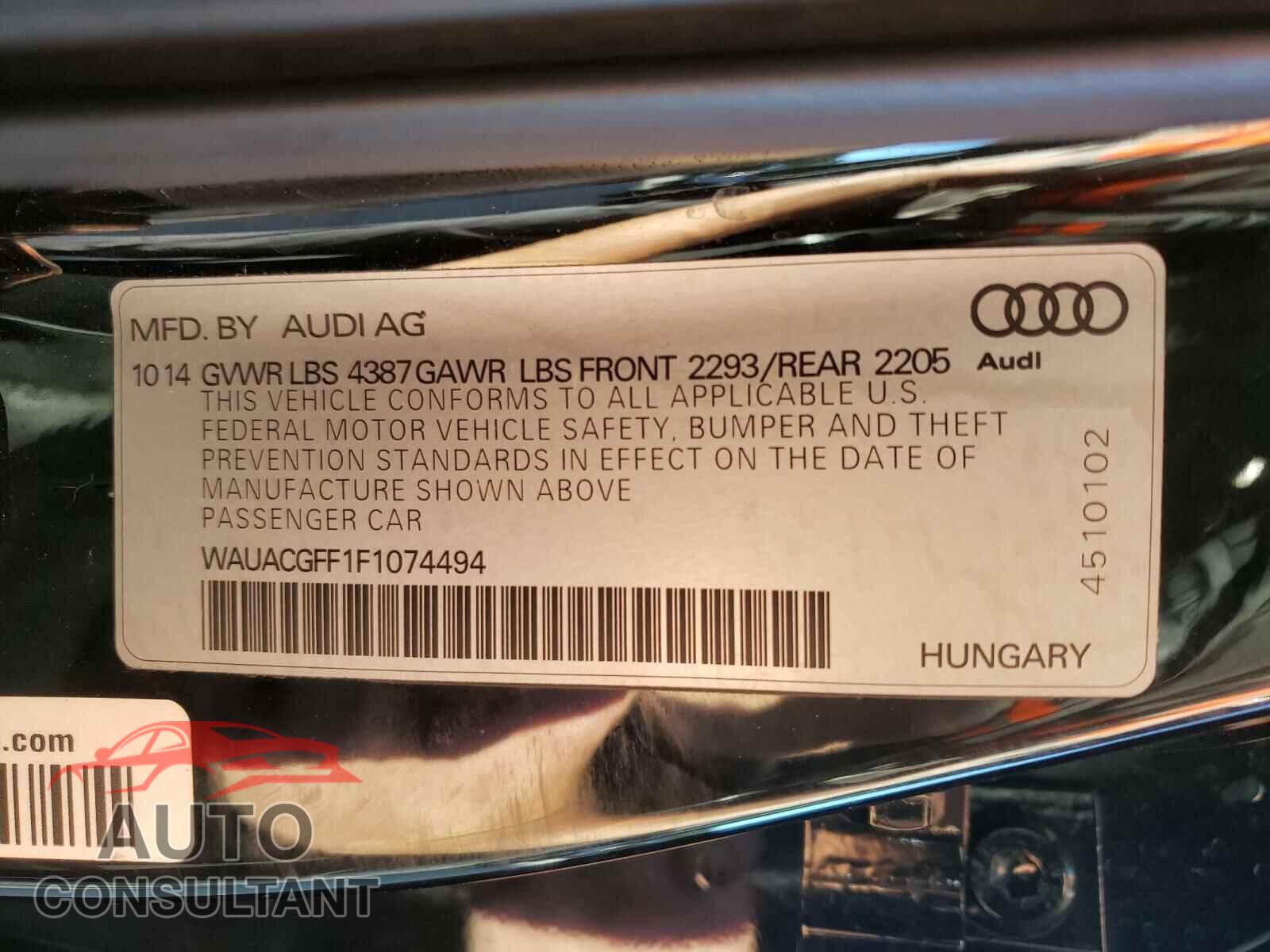 AUDI A3 2015 - WAUACGFF1F1074494