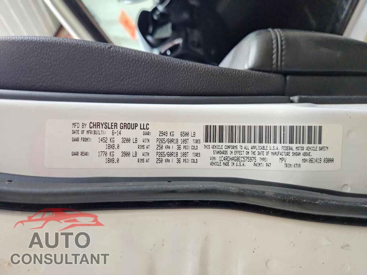 DODGE DURANGO 2014 - 1C4RDHAG8EC575975