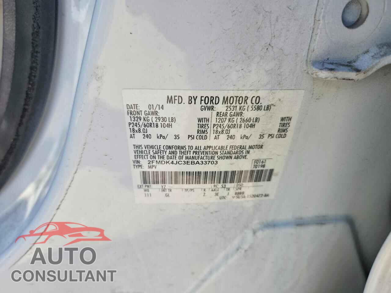 FORD EDGE 2014 - 2FMDK4JC3EBA33703
