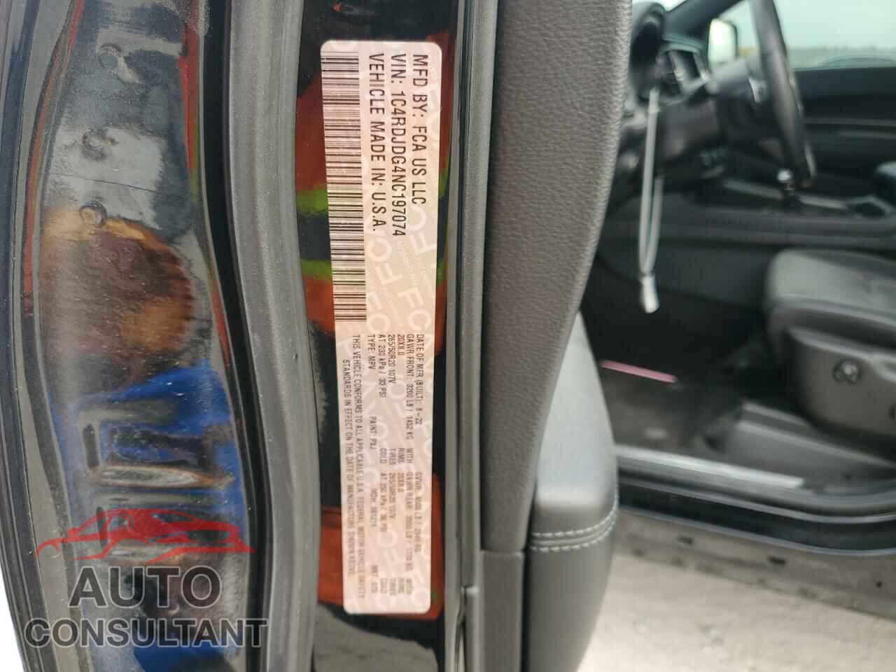 DODGE DURANGO 2022 - 1C4RDJDG4NC197074