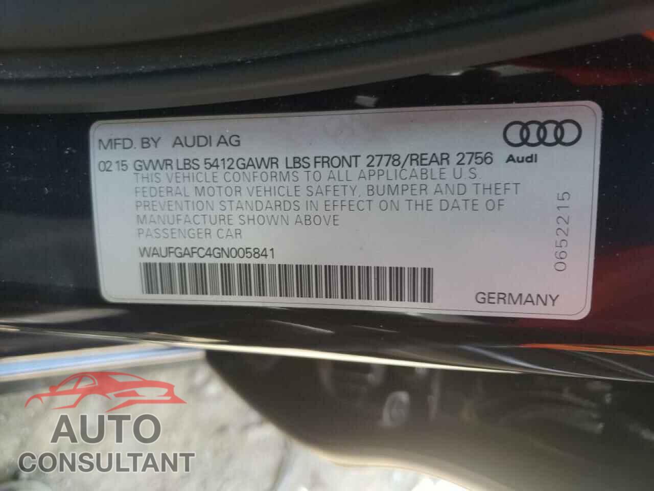 AUDI A6 2016 - WAUFGAFC4GN005841