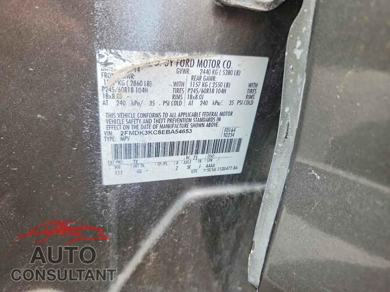 FORD EDGE 2014 - 2FMDK3KC8EBA54653