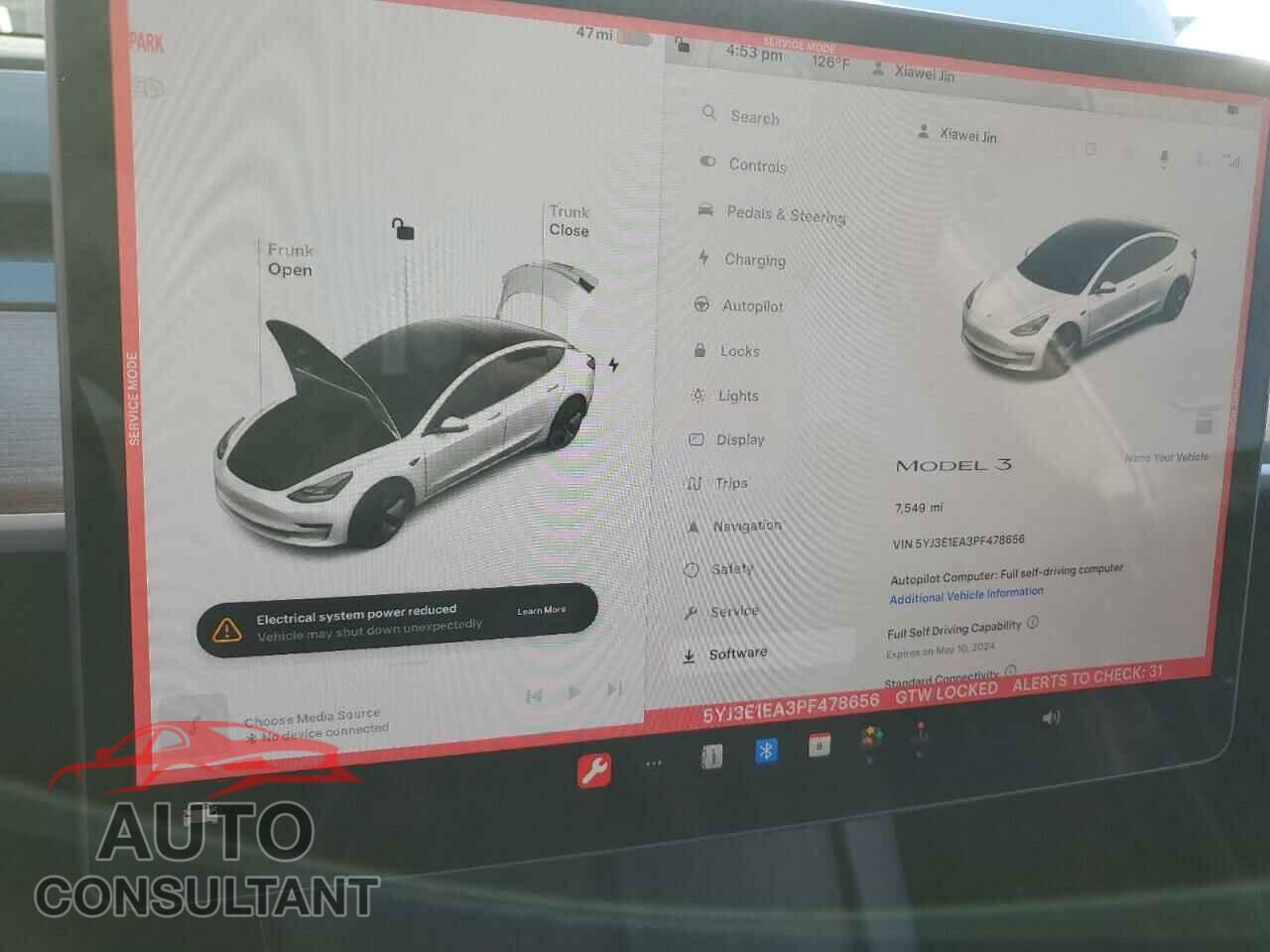 TESLA MODEL 3 2023 - 5YJ3E1EA3PF478656