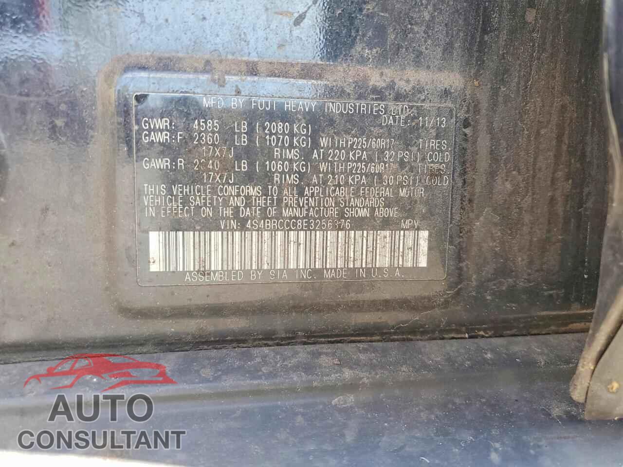 SUBARU OUTBACK 2014 - 4S4BRCCC8E3256376