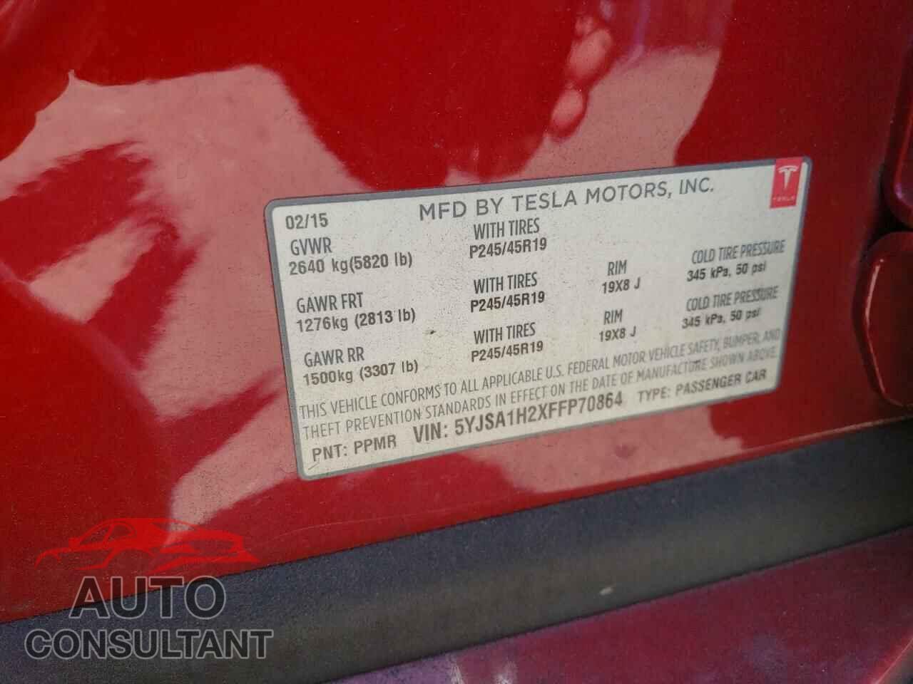 TESLA MODEL S 2015 - 5YJSA1H2XFFP70864