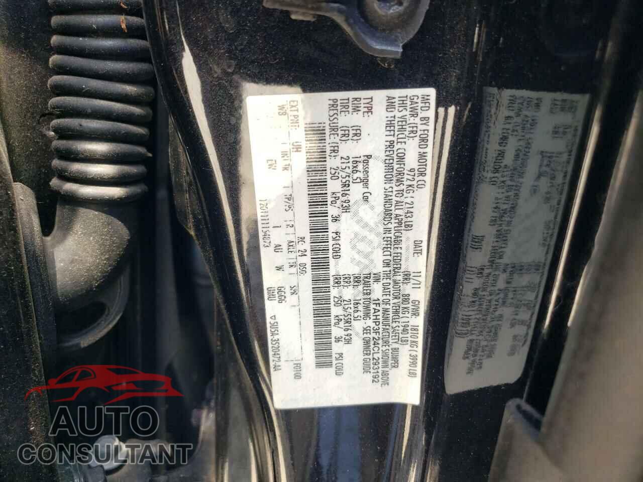 FORD FOCUS 2012 - 1FAHP3F24CL293192