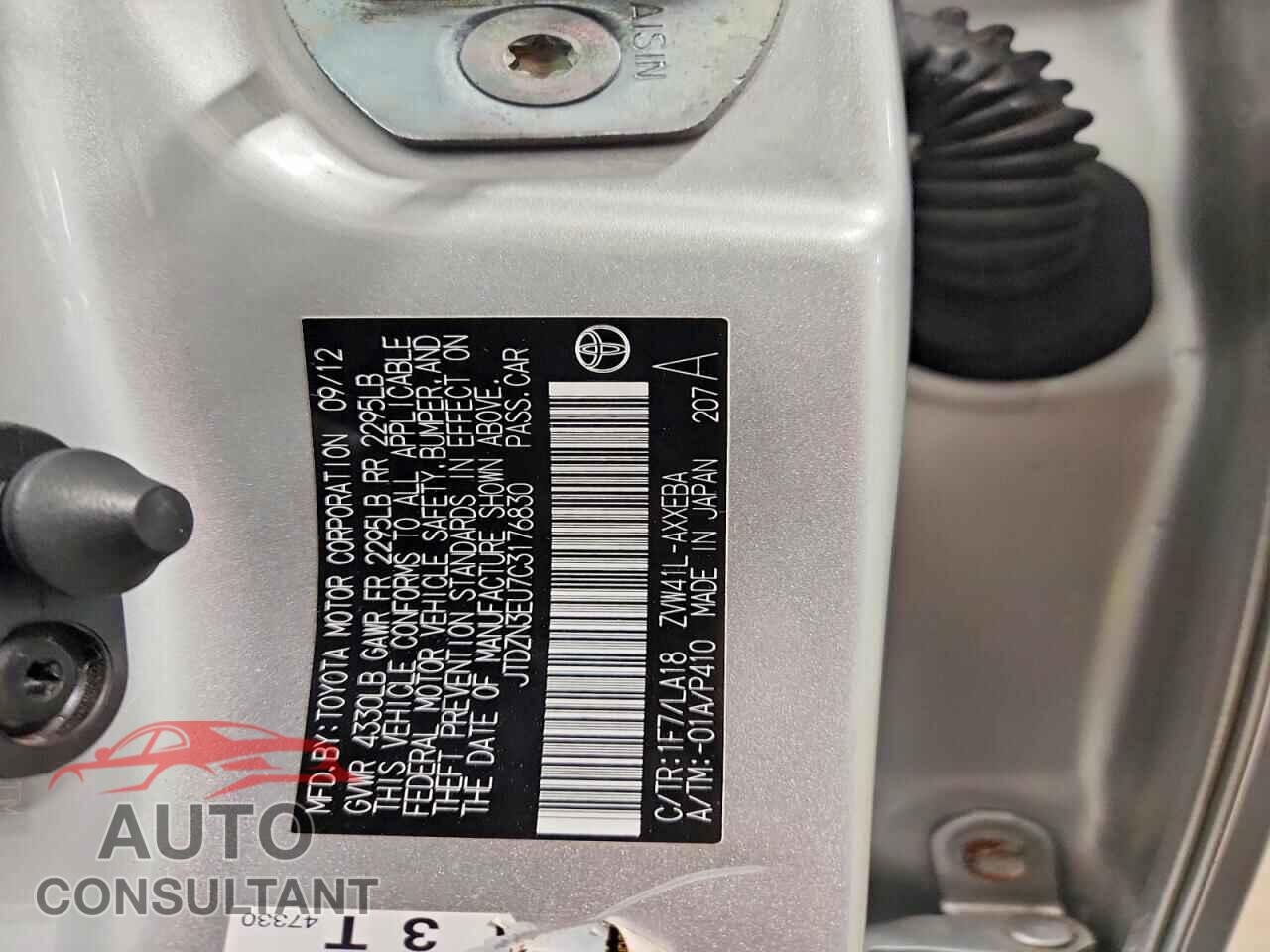 TOYOTA PRIUS 2012 - JTDZN3EU7C3176830