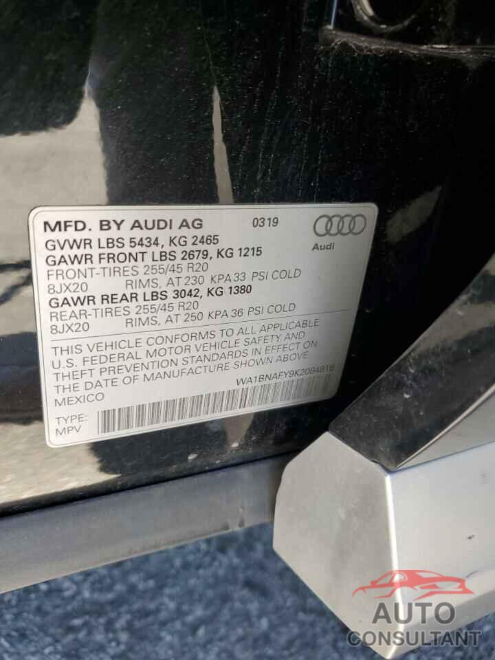 AUDI Q5 2019 - WA1BNAFY9K2084916